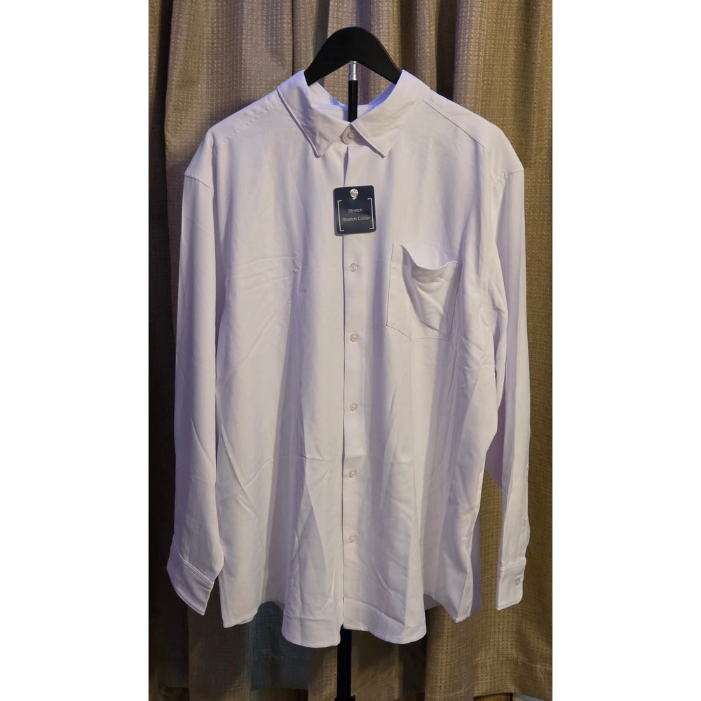 NWT George Modern Fit Long Sleeve Button Up Shirt Mens Size 2XL (50-52) White